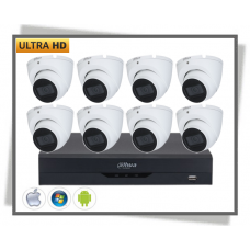 HDCVI Dahua Ultra Hd 4k Videoovervågning Real-time Ir Eyeball Kamera Sæt 8